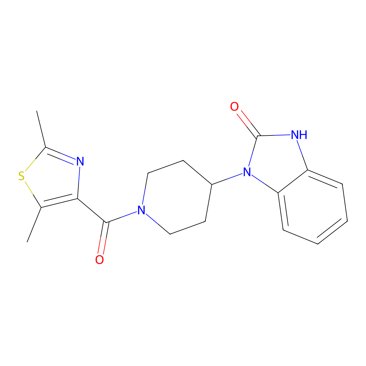 1-{1-[(2,5-dimethyl-1,3-thiazol-4-yl)carbonyl]piperidin-4-yl}-1,3-dihydro-2H-benzimidazol-2-one molecular structure, CAS 1622605-21-3
