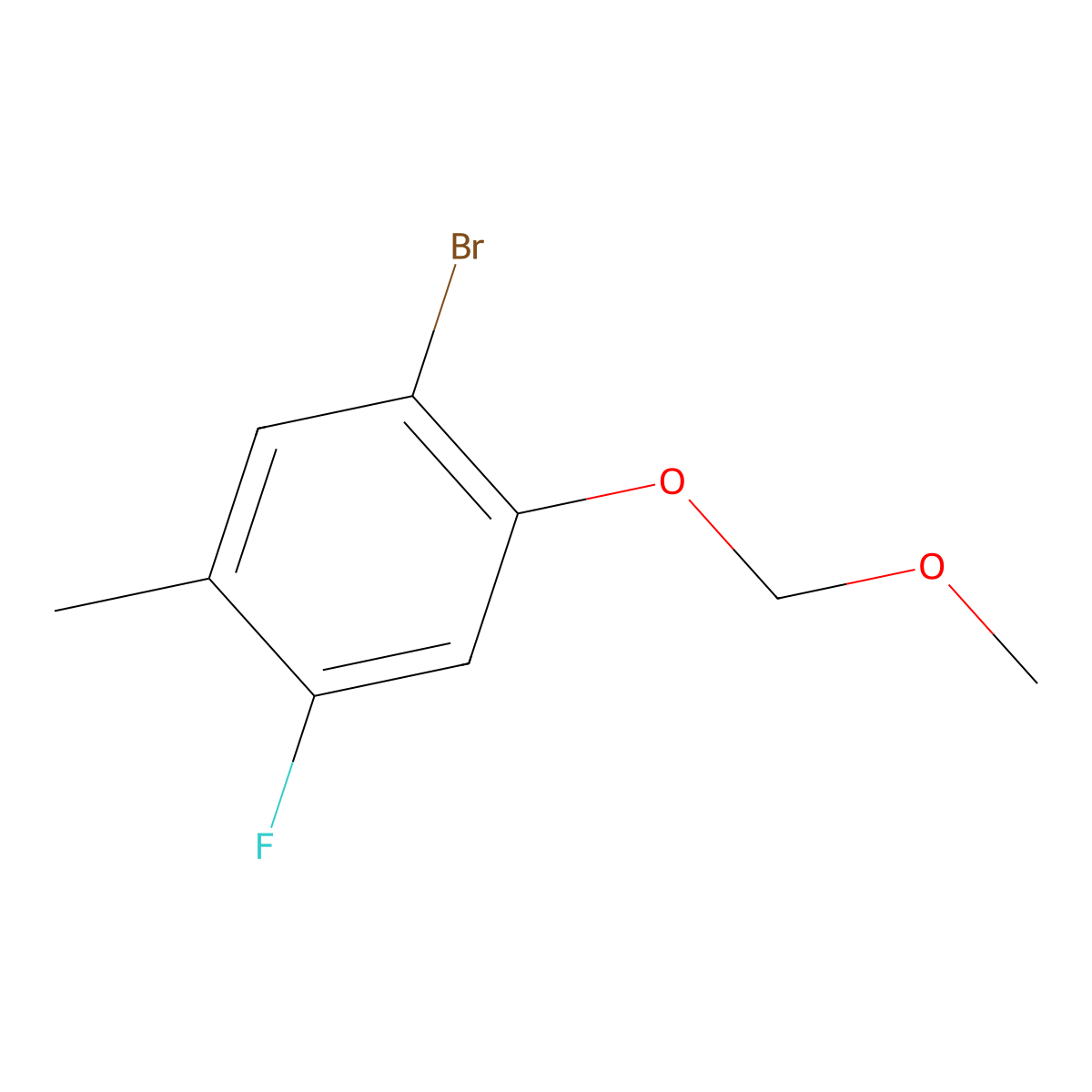 1-Bromo-4-fluoro-2-(methoxymethoxy)-5-methylbenzene molecular structure, CAS 162269-89-8