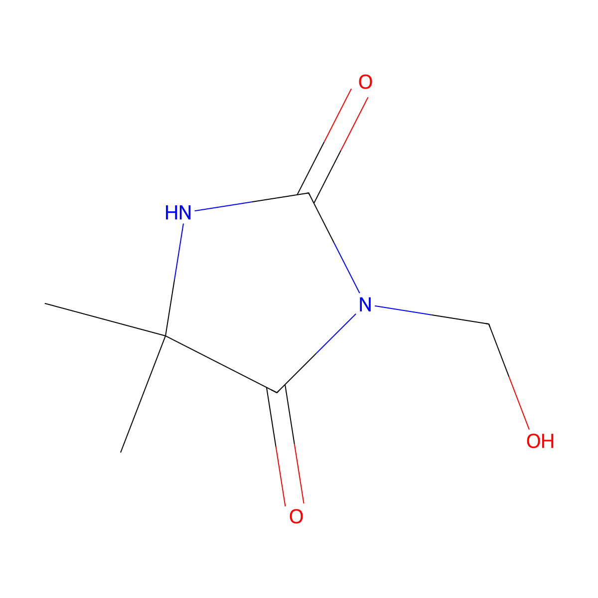 2,4-Imidazolidinedione, 3-(hydroxymethyl)-5,5-dimethyl- molecular structure, CAS 16228-00-5