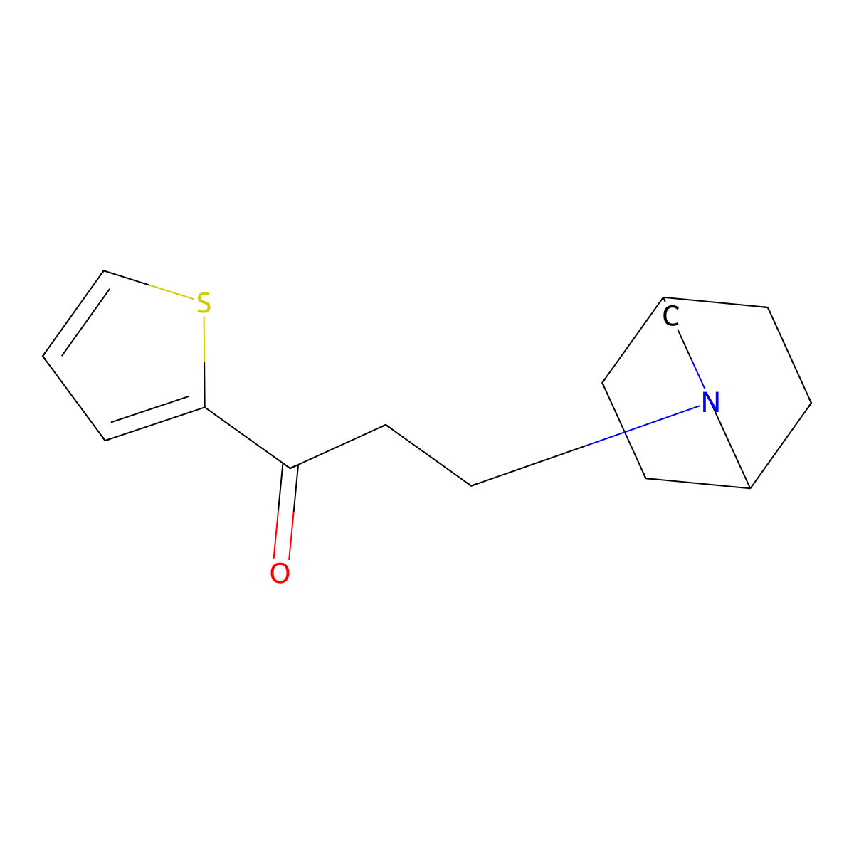 3-(3-Azabicyclo[3.2.2]non-3-yl)-1-(2-thienyl)-1-propanone molecular structure, CAS 16228-67-4