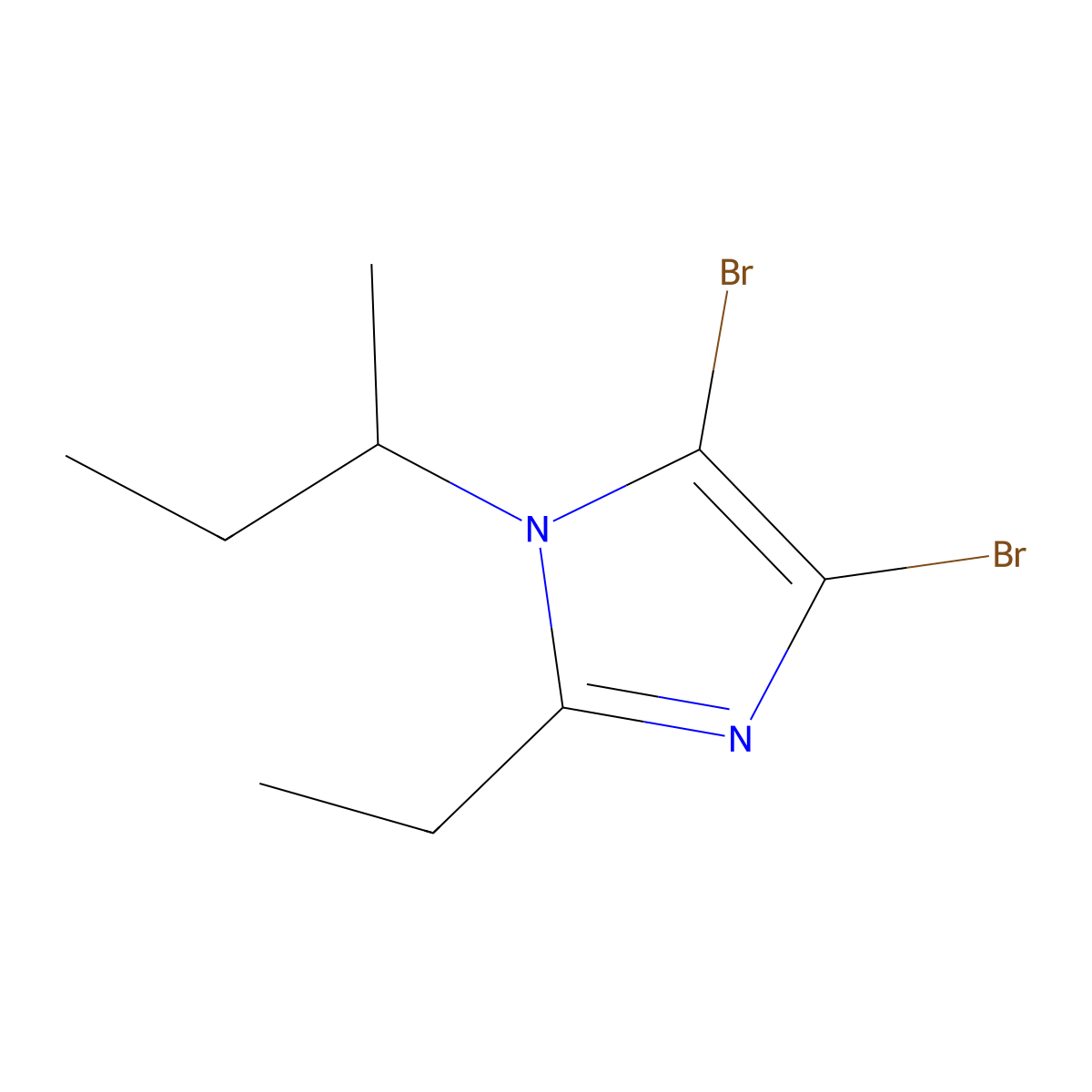 4,5-Dibromo-1-(sec-butyl)-2-ethyl-1H-imidazole molecular structure, CAS 1622834-18-7