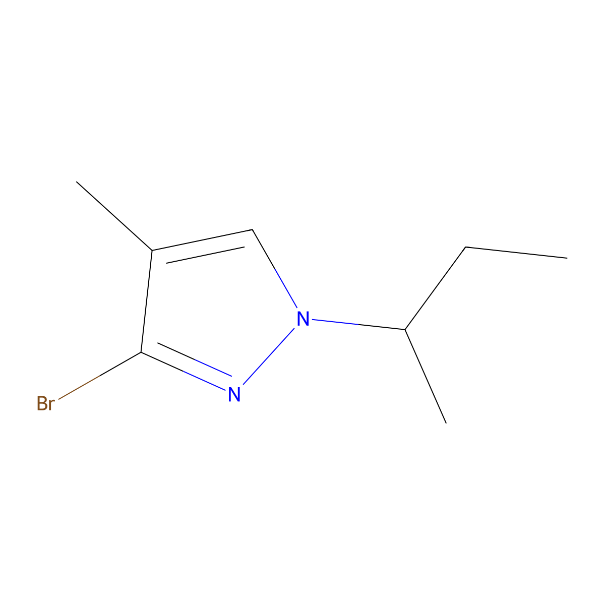 3-Bromo-4-methyl-1-(sec-butyl)-1H-pyrazole molecular structure, CAS 1622834-20-1