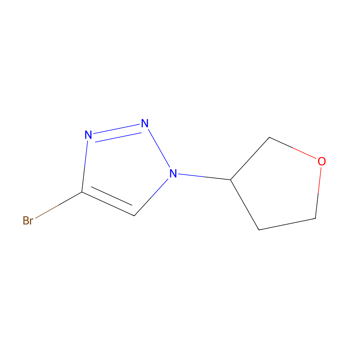 4-Bromo-1-tetrahydrofuran-3-yl-triazole molecular structure, CAS 1622834-25-6