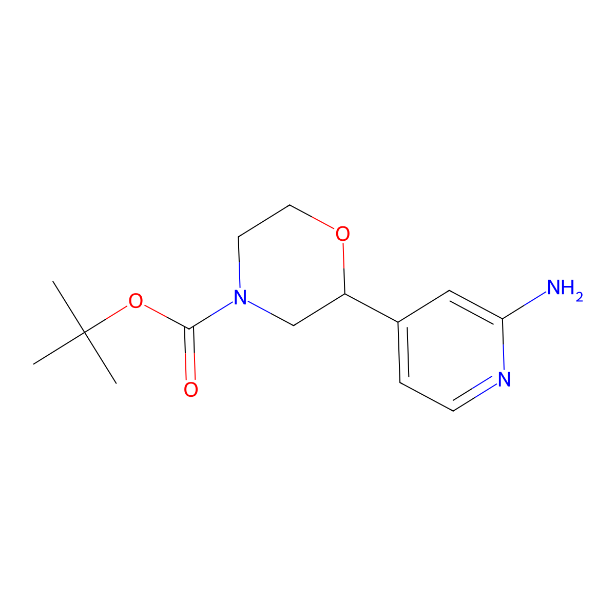 tert-Butyl 2-(2-aminopyridin-4-yl)morpholine-4-carboxylate molecular structure, CAS 1622834-29-0