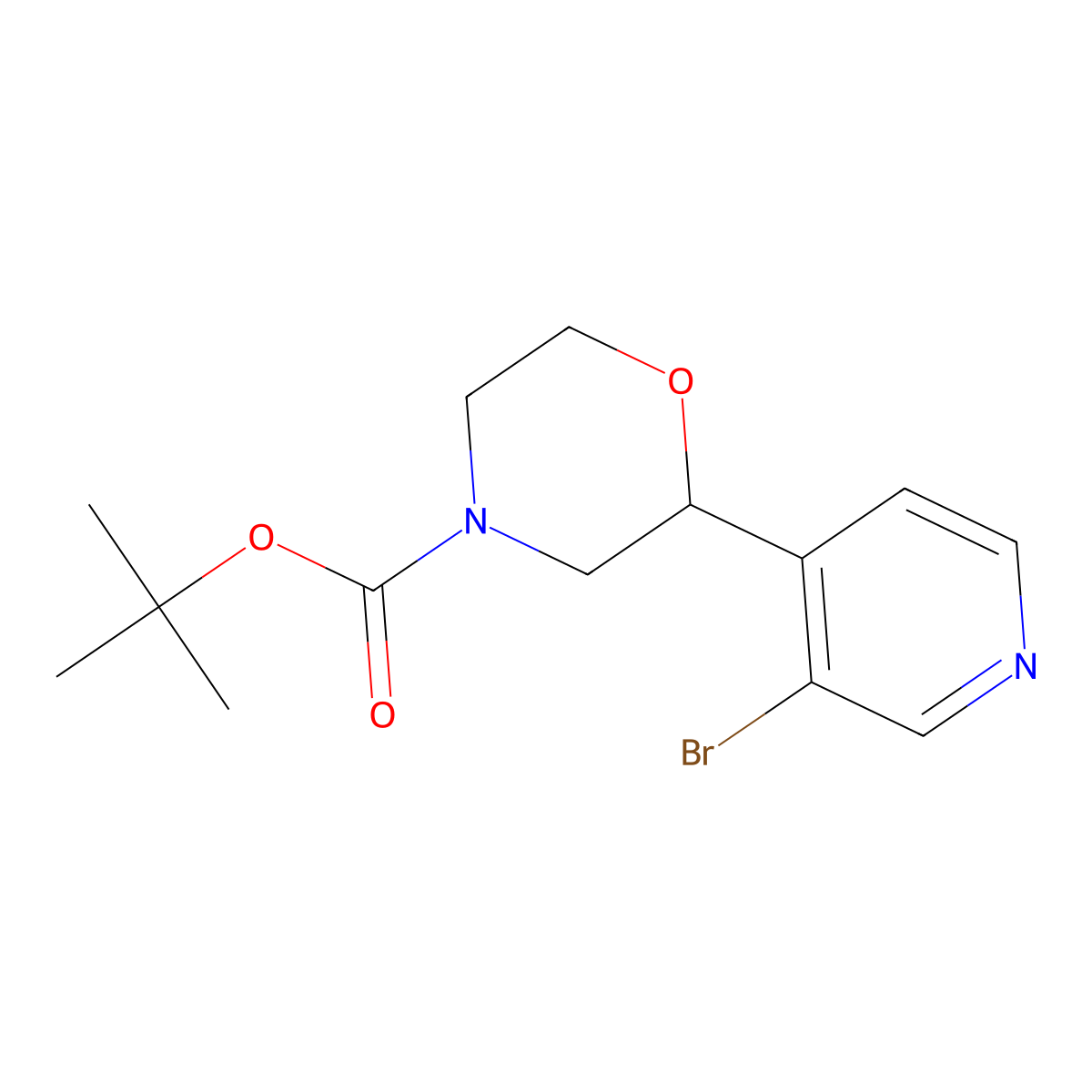 N-Boc-2-(3-Bromo-4-pyridinyl)morpholine molecular structure, CAS 1622834-30-3