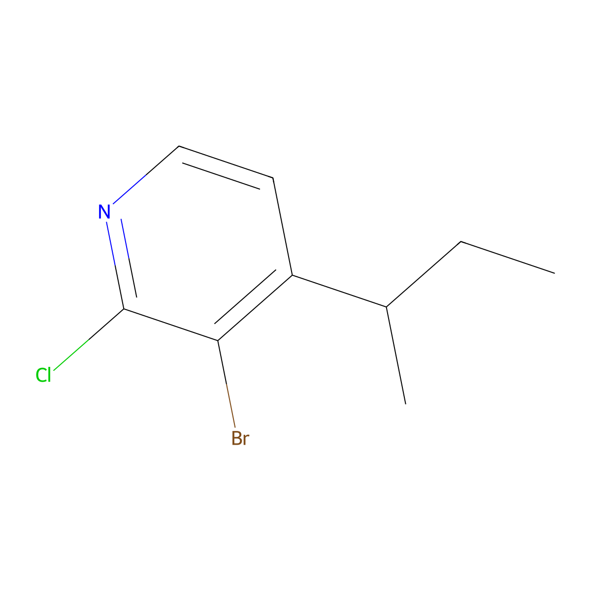 3-Bromo-4-(sec-butyl)-2-chloropyridine molecular structure, CAS 1622834-31-4
