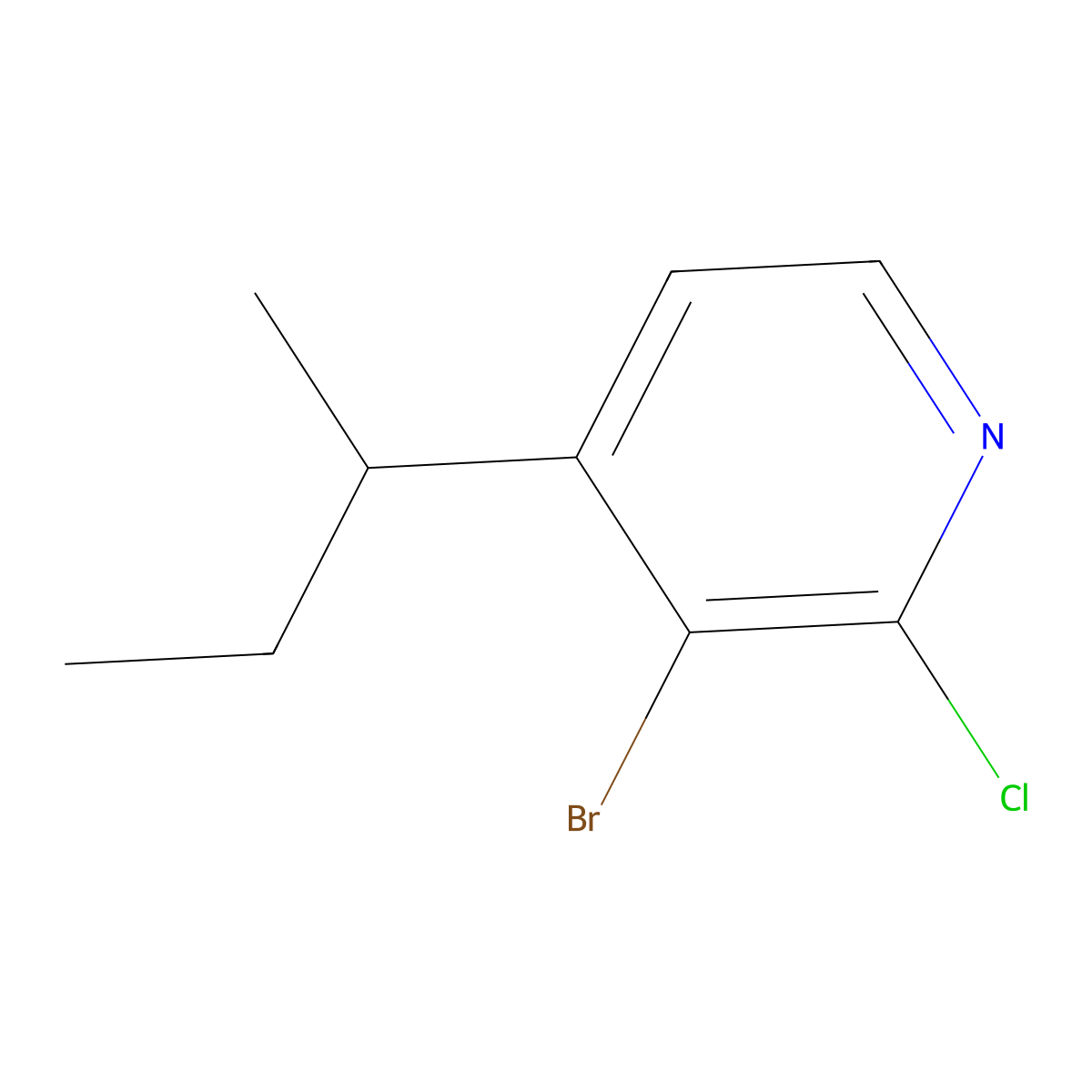 3-Bromo-4-(sec-butyl)-2-chloropyridine molecular structure, CAS 1622834-31-4