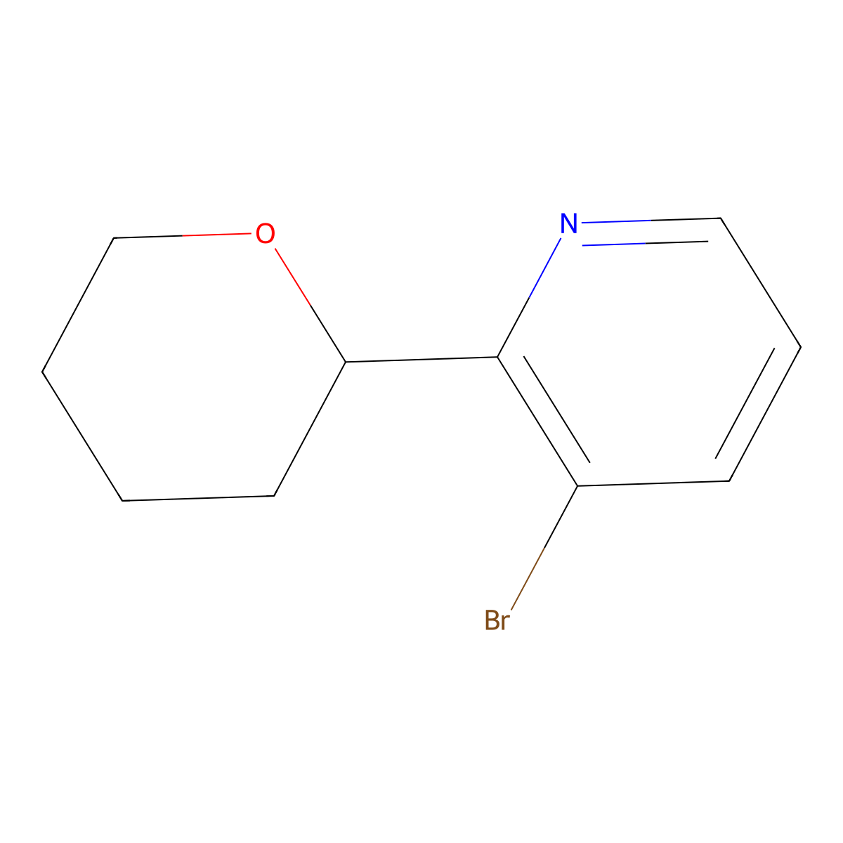 3-Bromo-2-(2-tetrahydropyranyl)pyridine molecular structure, CAS 1622834-35-8