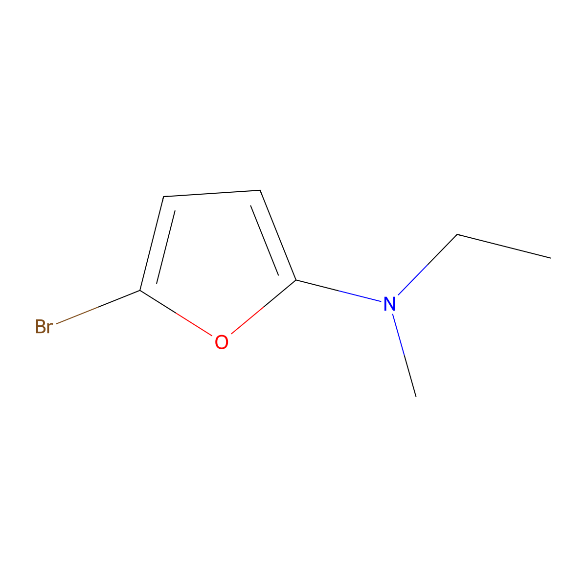 2-Bromo-5-(methylethylamino)furan molecular structure, CAS 1622834-40-5