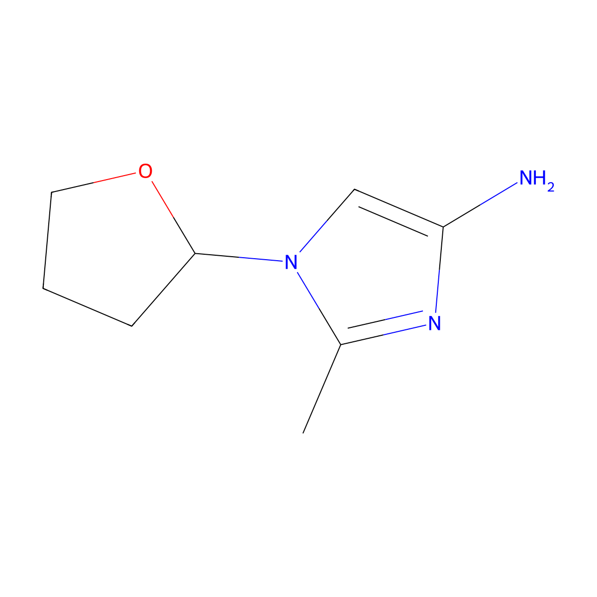 1-(2-Tetrahydrofuranyl)-2-methylimidazol-4-amine molecular structure, CAS 1622834-43-8