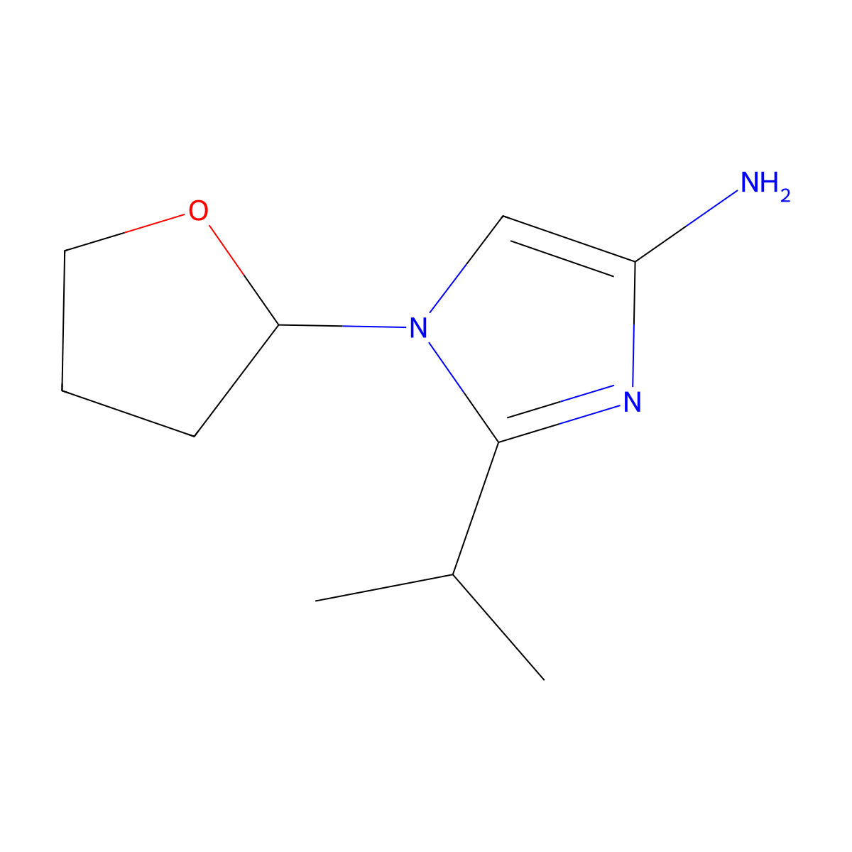 1-(Oxolan-2-yl)-2-(1-methylethyl)-1H-imidazol-4-amine molecular structure, CAS 1622834-45-0