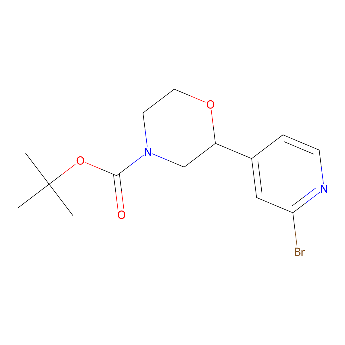 N-Boc-2-(2-Bromo-4-pyridinyl)morpholine molecular structure, CAS 1622834-46-1