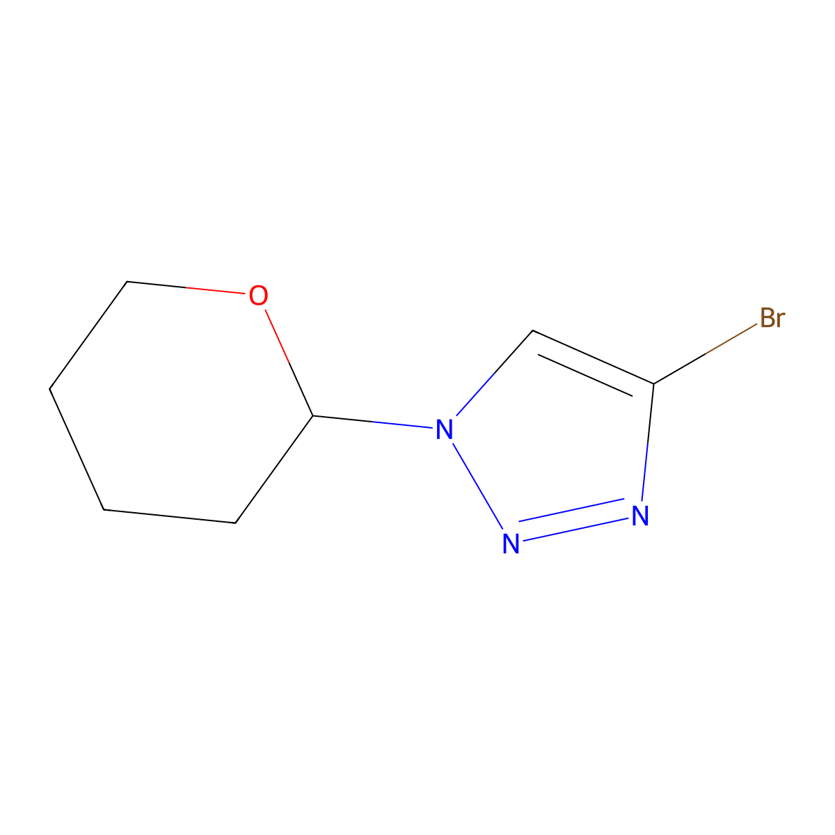 4-Bromo-1-(oxan-2-yl)-1H-1,2,3-triazole molecular structure, CAS 1622834-47-2