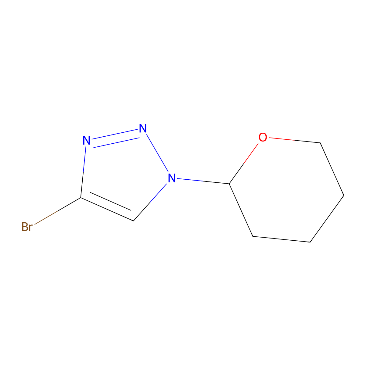 4-Bromo-1-(oxan-2-yl)-1H-1,2,3-triazole molecular structure, CAS 1622834-47-2