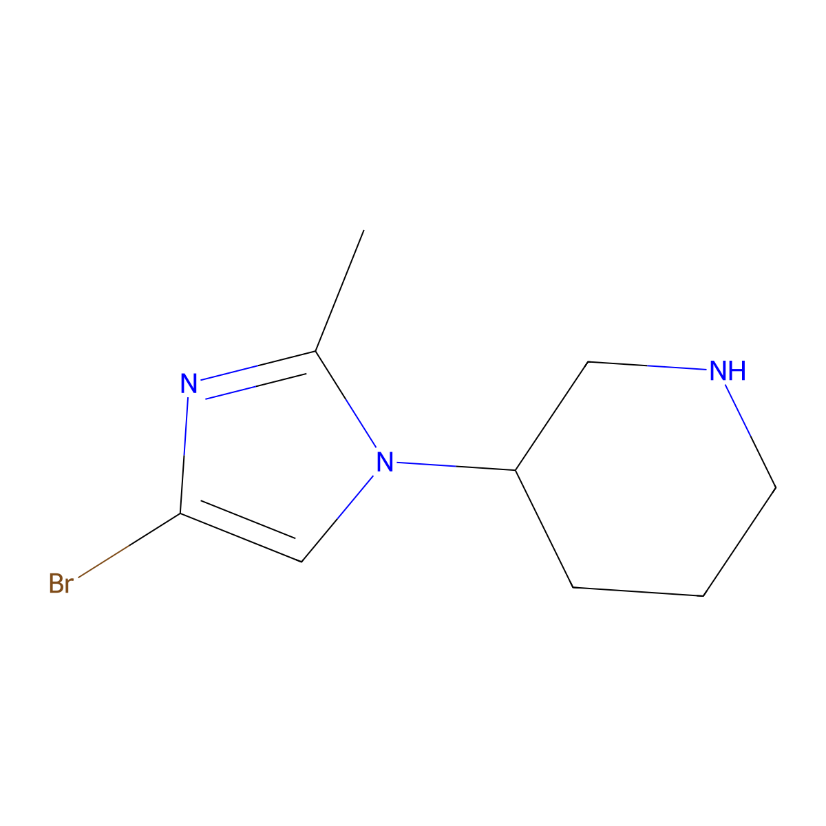 4-Bromo-1-(piperidin-3-yl)-2-methylimidazole molecular structure, CAS 1622834-49-4