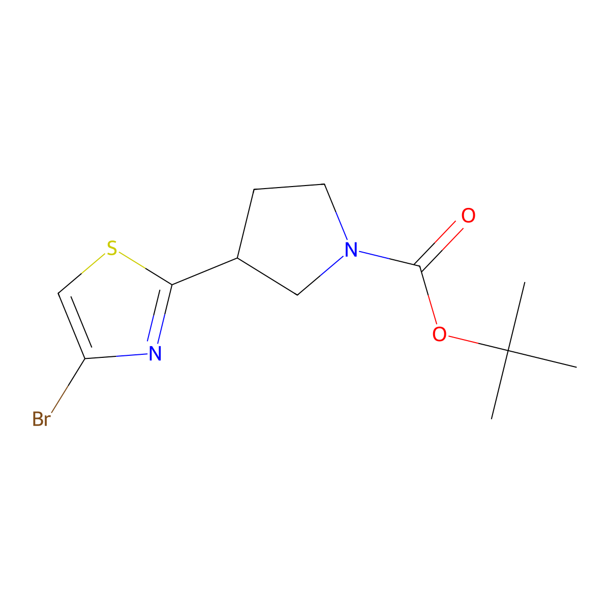 4-Bromo-2-(N-Boc-pyrrolidin-3-yl)thiazole molecular structure, CAS 1622834-50-7