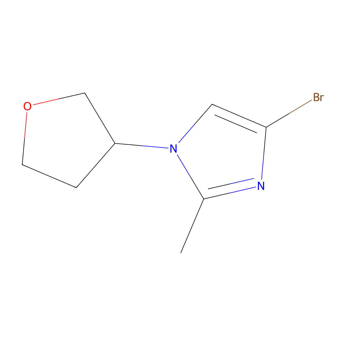 4-Bromo-1-(3-tetrahydrofuranyl)-2-methylimidazole molecular structure, CAS 1622834-51-8