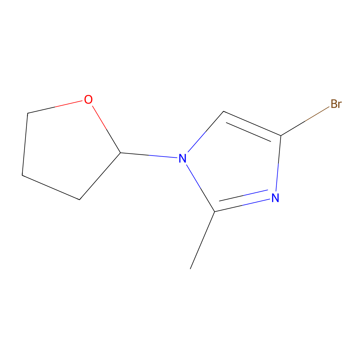 4-Bromo-1-(2-tetrahydrofuranyl)-2-methylimidazole molecular structure, CAS 1622834-53-0
