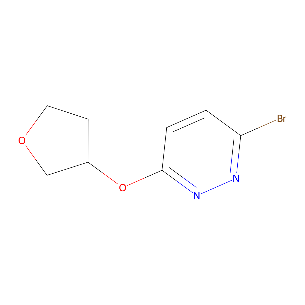 3-Bromo-6-(oxolan-3-yloxy)pyridazine molecular structure, CAS 1622834-58-5