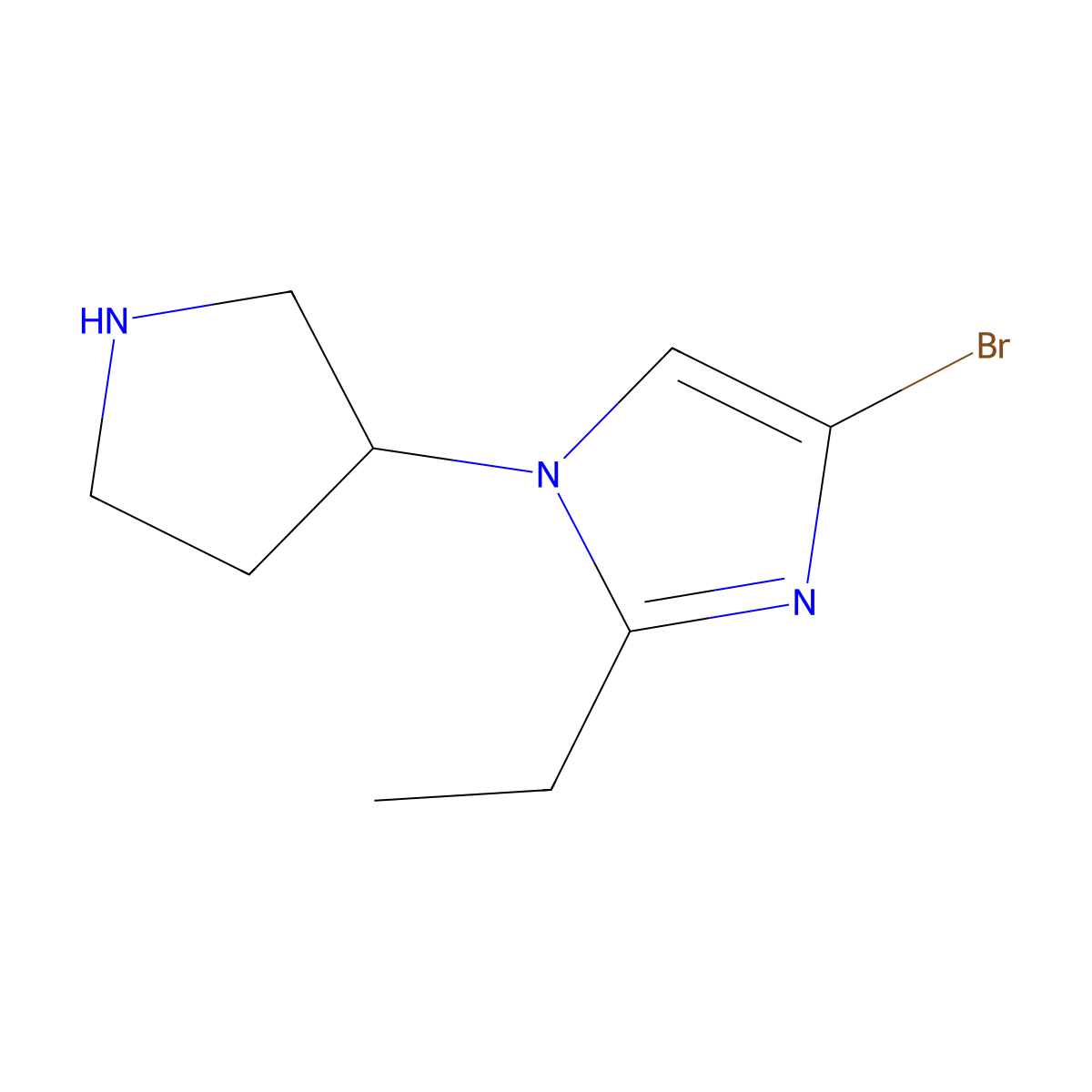 4-Bromo-1-(pyrrolidin-3-yl)-2-ethylimidazole molecular structure, CAS 1622834-71-2