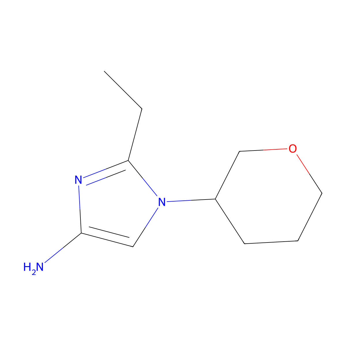 1-(Oxan-3-yl)-2-ethylimidazol-4-amine molecular structure, CAS 1622834-74-5