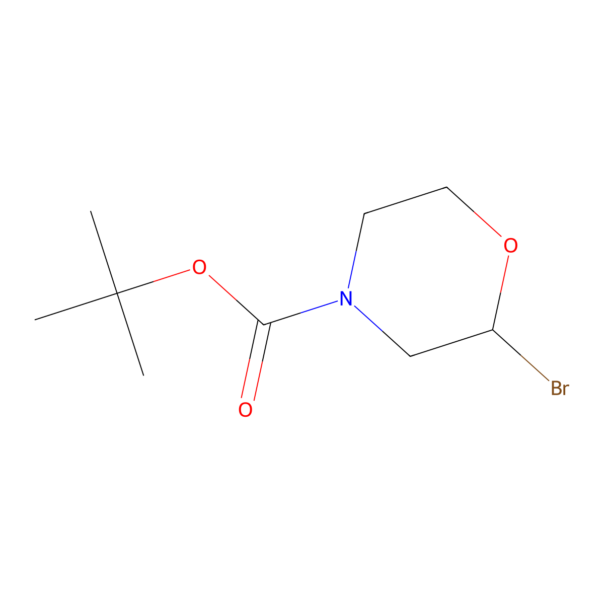 N-Boc-2-bromomorpholine molecular structure, CAS 1622834-75-6