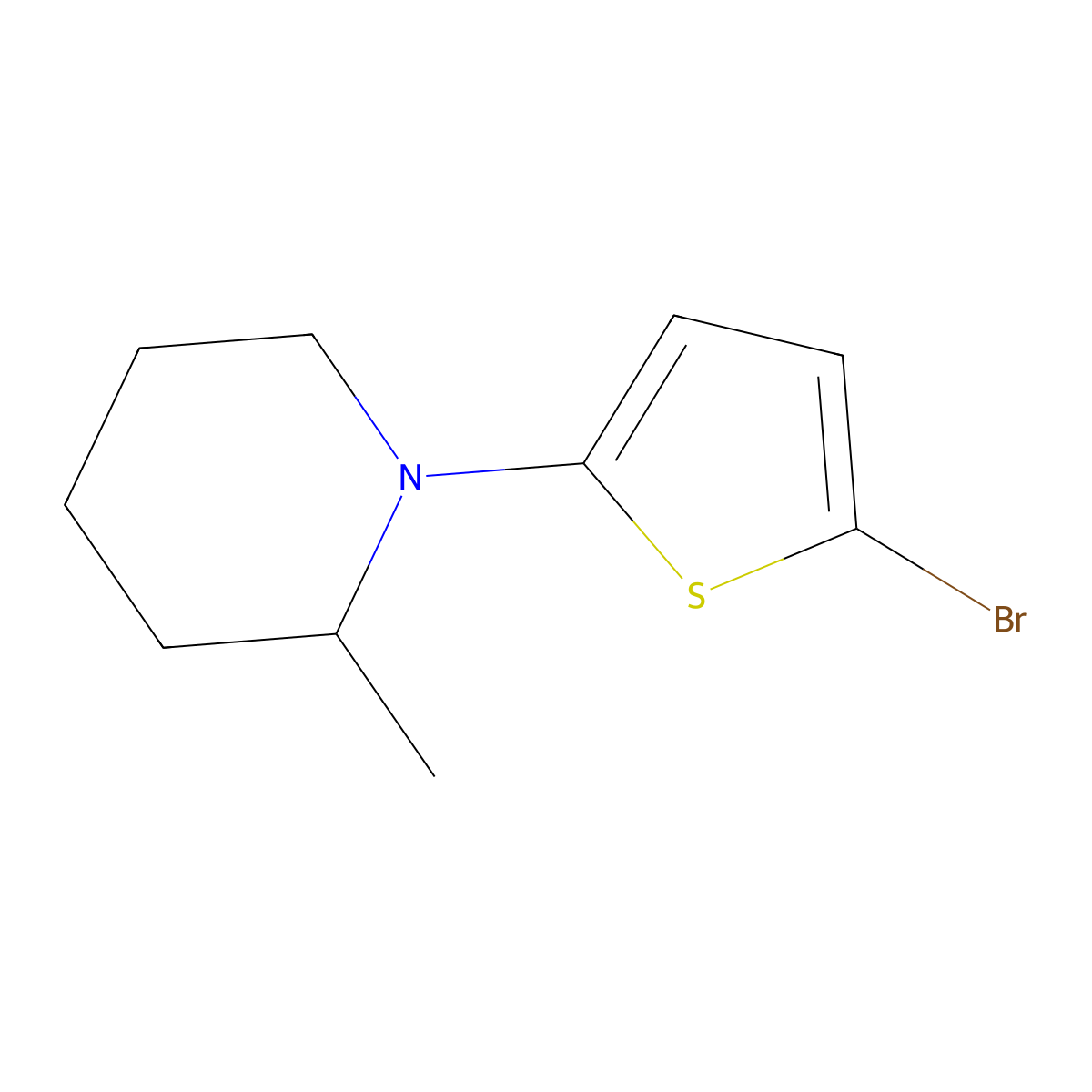 2-Bromo-5-(2-methylpiperidin-1-yl)thiophene molecular structure, CAS 1622834-76-7