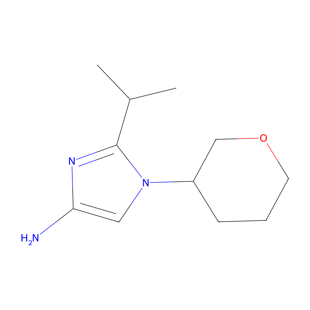 1-(Oxan-3-yl)-2-(1-methylethyl)-1H-imidazol-4-amine molecular structure, CAS 1622834-77-8