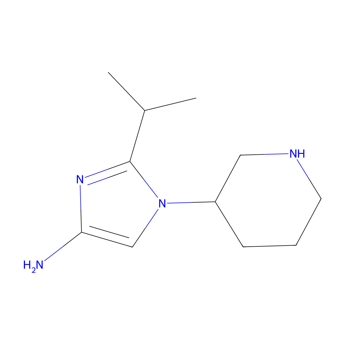 1-(Piperidin-3-yl)-2-(1-methylethyl)-1H-imidazol-4-amine molecular structure, CAS 1622834-79-0