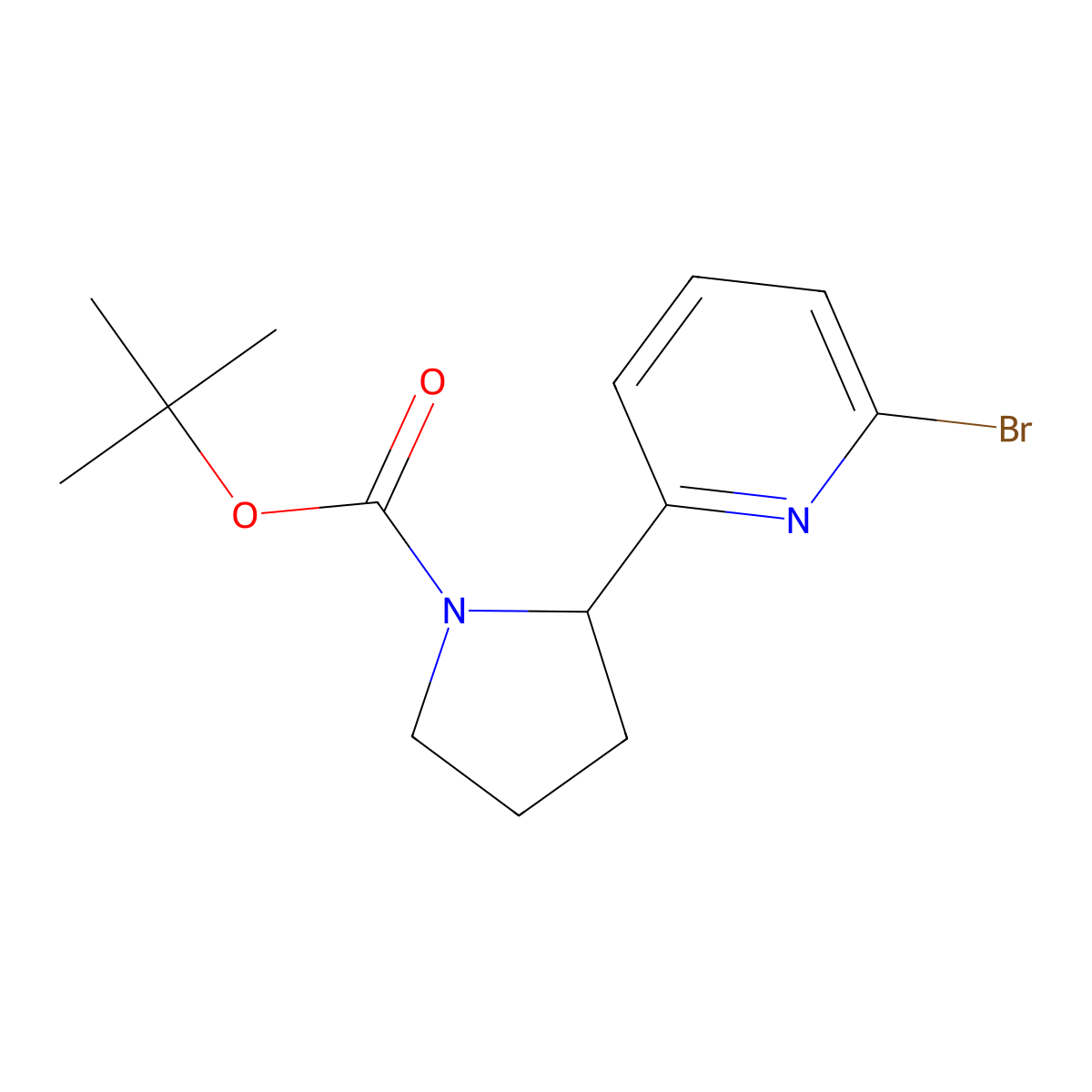 2-Bromo-6-(1-Boc-pyrrolidin-2-yl)pyridine molecular structure, CAS 1622834-80-3