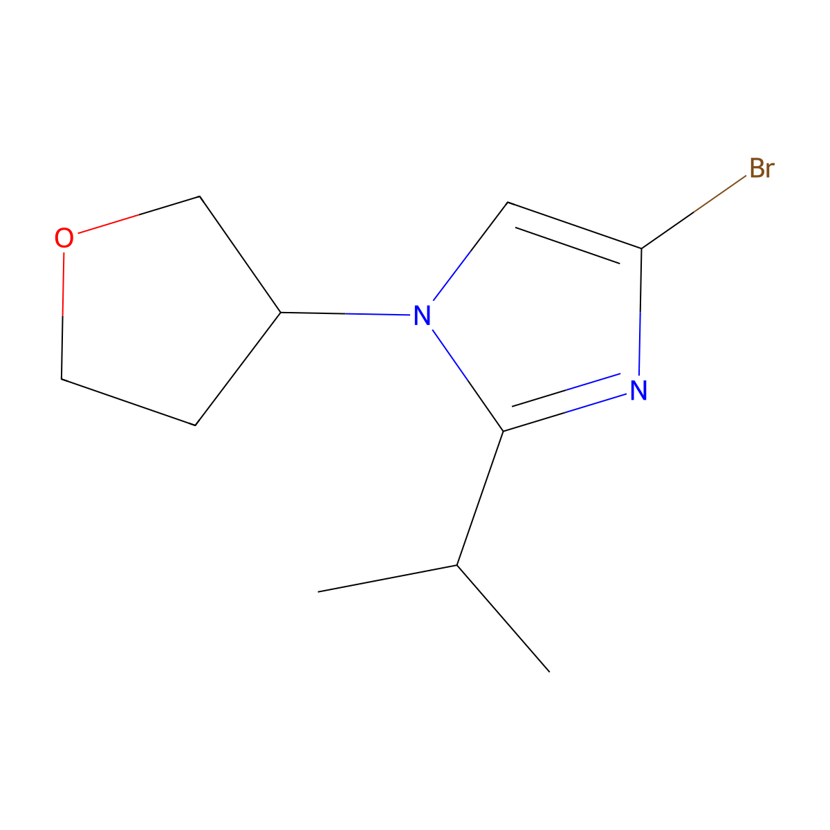 4-Bromo-1-(oxolan-3-yl)-2-(iso-propyl)imidazole molecular structure, CAS 1622834-81-4