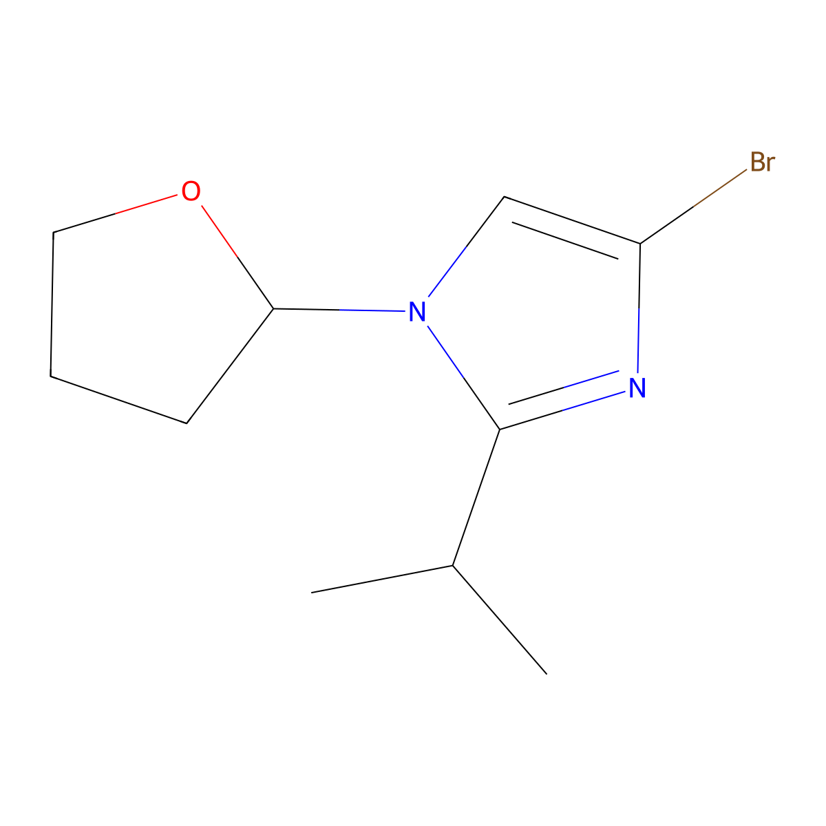 4-Bromo-1-(oxolan-2-yl)-2-(iso-propyl)imidazole molecular structure, CAS 1622834-83-6