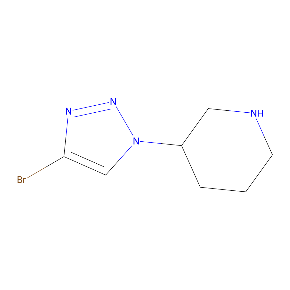 4-Bromo-1-(piperidin-3-yl)-1H-1,2,3-triazole molecular structure, CAS 1622834-85-8