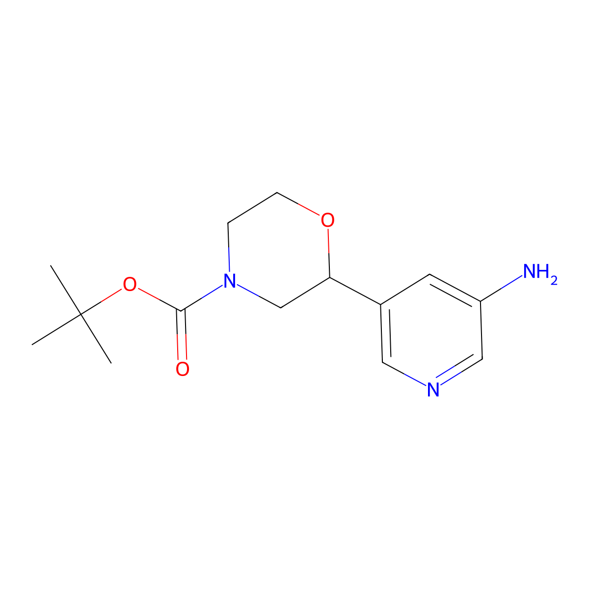 N-Boc-2-(5-Amino-3-pyridinyl)morpholine molecular structure, CAS 1622834-88-1