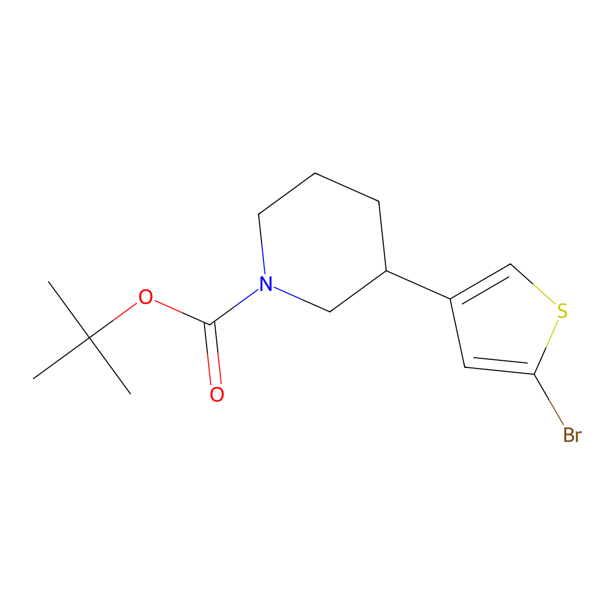 2-Bromo-4-(N-Boc-piperidin-3-yl)thiophene molecular structure, CAS 1622834-98-3