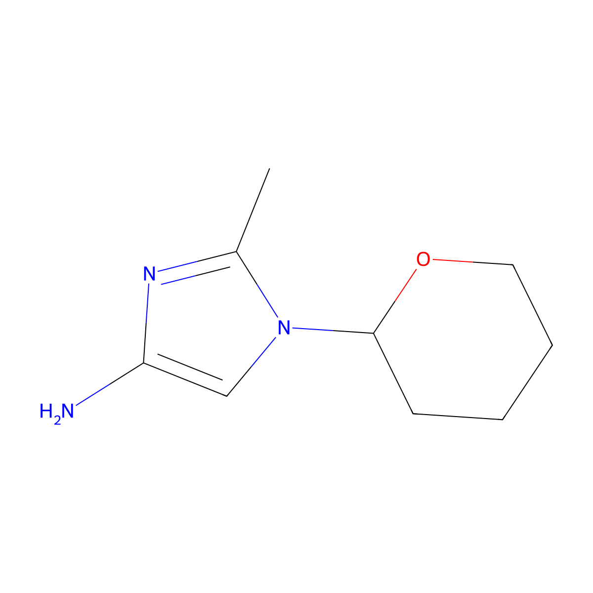 1-(Oxan-2-yl)-2-methylimidazol-4-amine molecular structure, CAS 1622834-99-4
