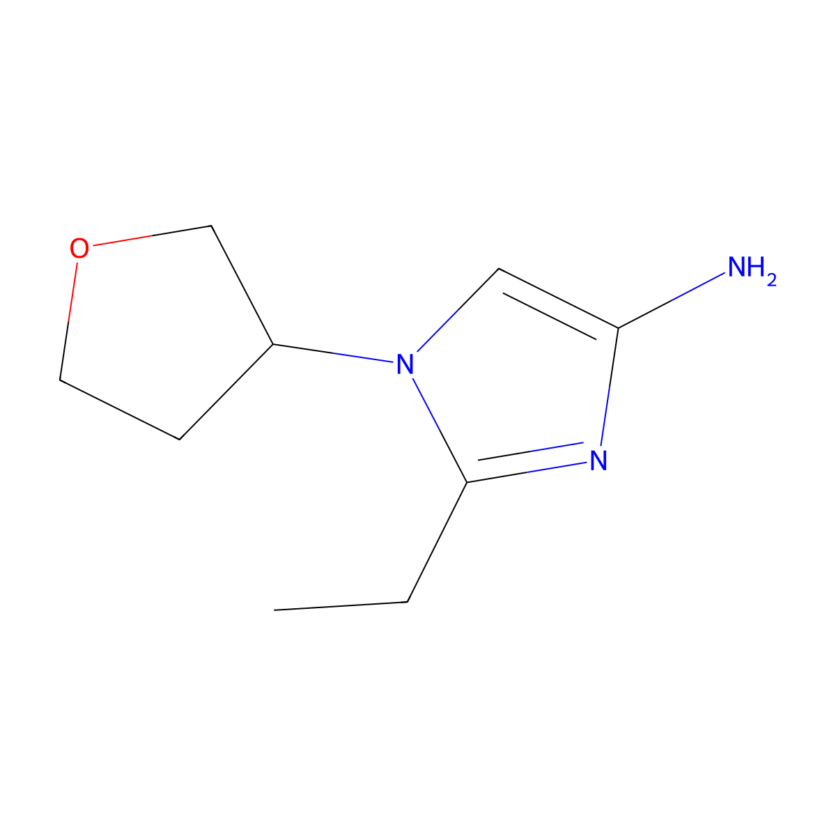 1-(Oxolan-3-yl)-2-ethylimidazol-4-amine molecular structure, CAS 1622835-01-1