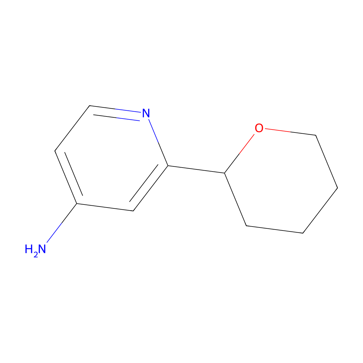 2-(Tetrahydro-2H-pyran-2-yl)pyridin-4-amine molecular structure, CAS 1622835-04-4
