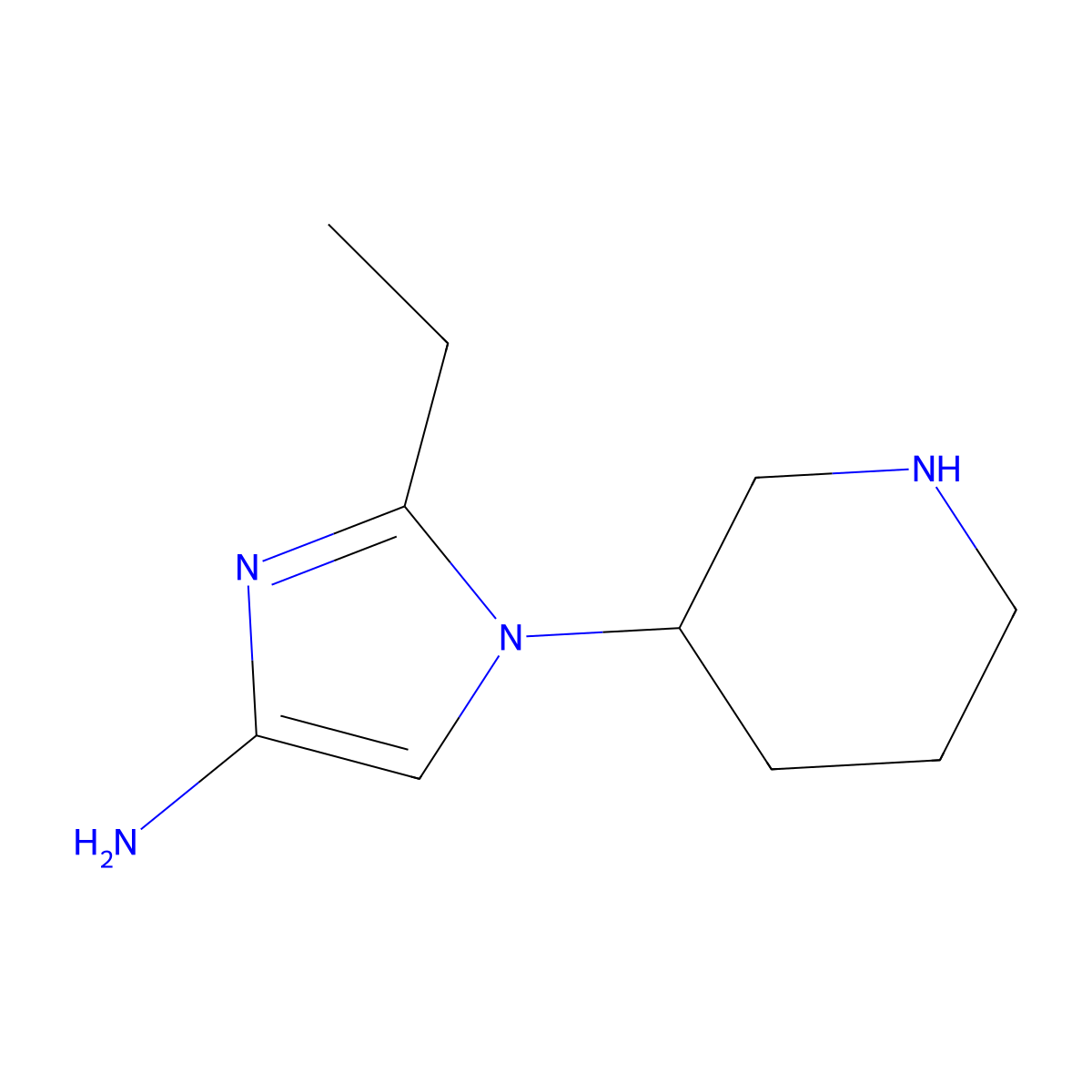 1-(Piperidin-3-yl)-2-ethylimidazol-4-amine molecular structure, CAS 1622835-13-5