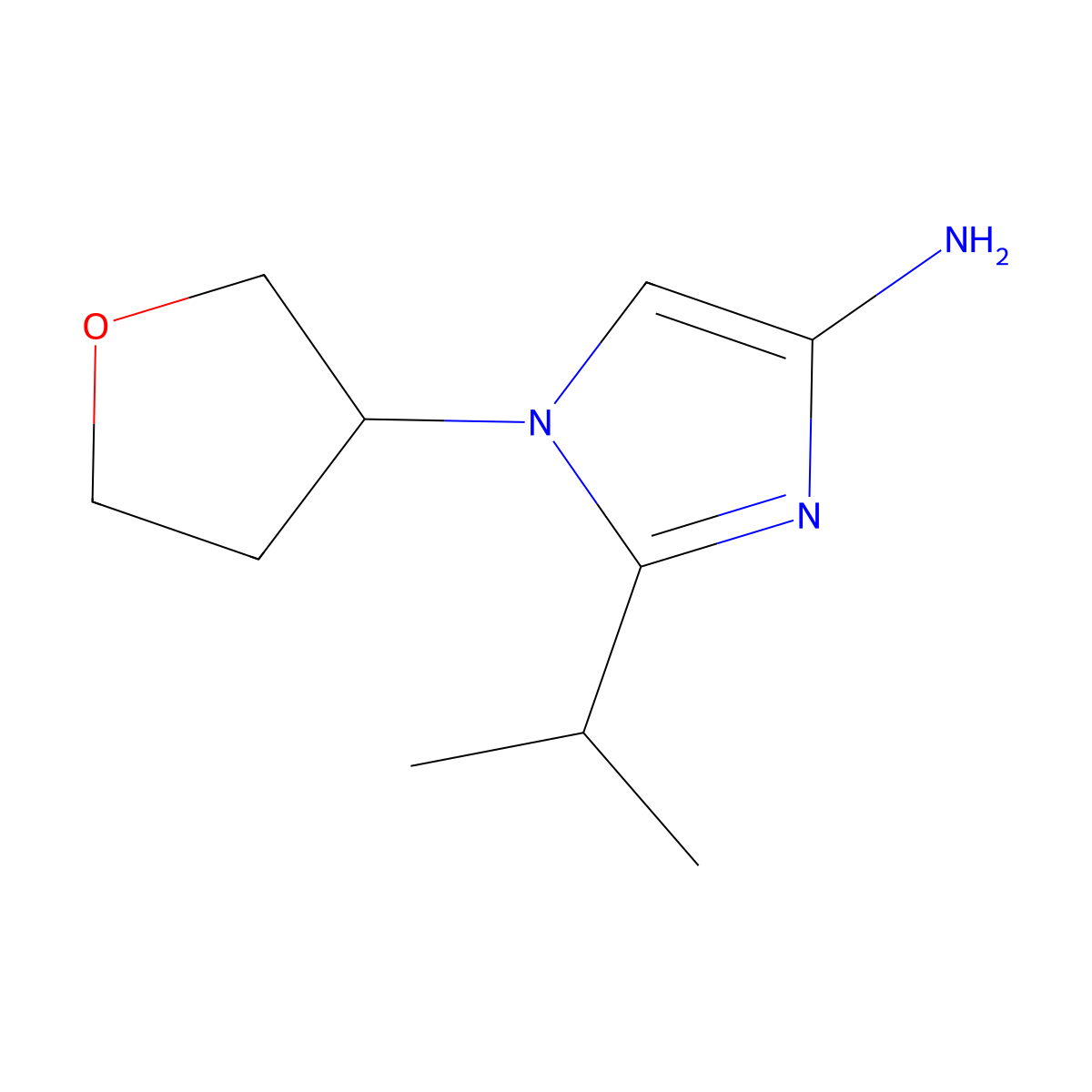 1-(Oxolan-3-yl)-2-(1-methylethyl)-1H-imidazol-4-amine molecular structure, CAS 1622835-16-8