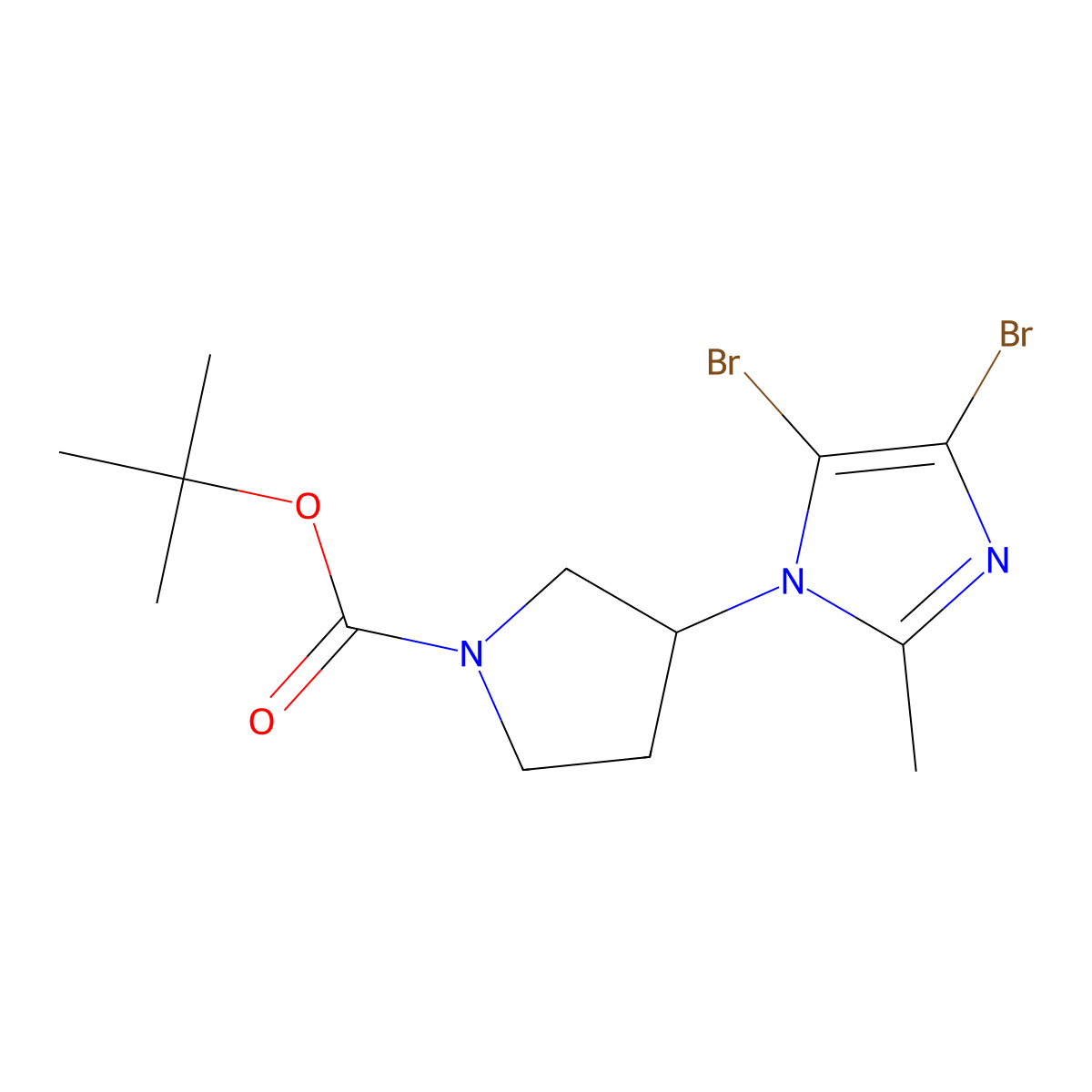 4,5-Dibromo-1-(N-Boc-pyrrolidin-3-yl)-2-methyl-1H-imidazole molecular structure, CAS 1622835-18-0