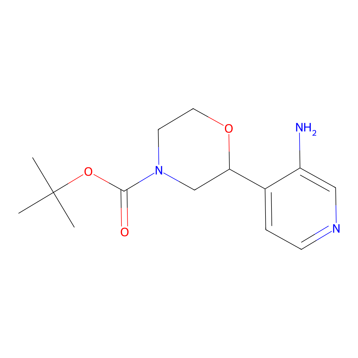 N-Boc-2-(3-Amino-4-pyridinyl)morpholine molecular structure, CAS 1622835-19-1