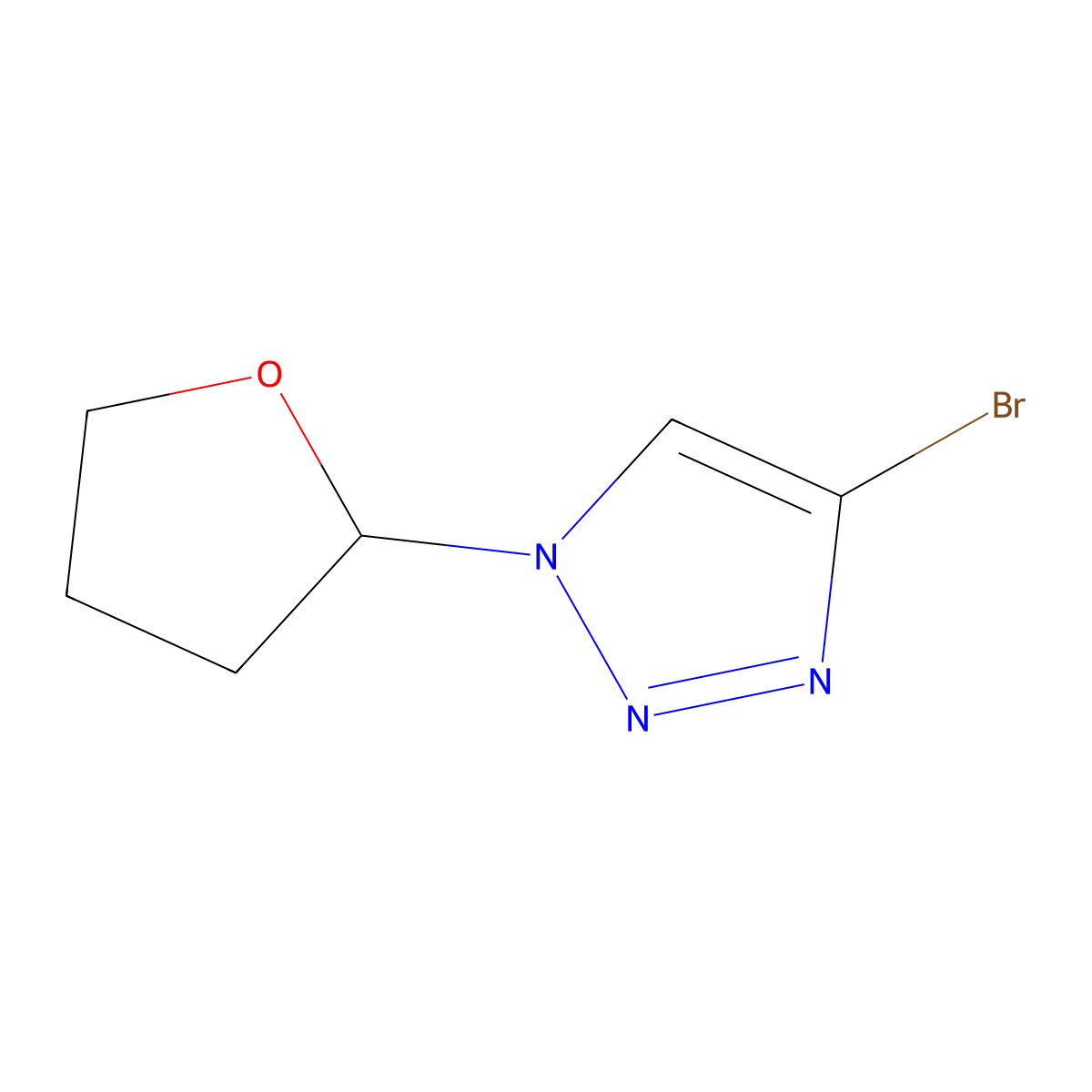 4-Bromo-1-(oxolan-2-yl)-1H-1,2,3-triazole molecular structure, CAS 1622835-20-4