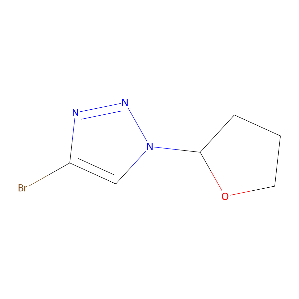 4-Bromo-1-(oxolan-2-yl)-1H-1,2,3-triazole molecular structure, CAS 1622835-20-4
