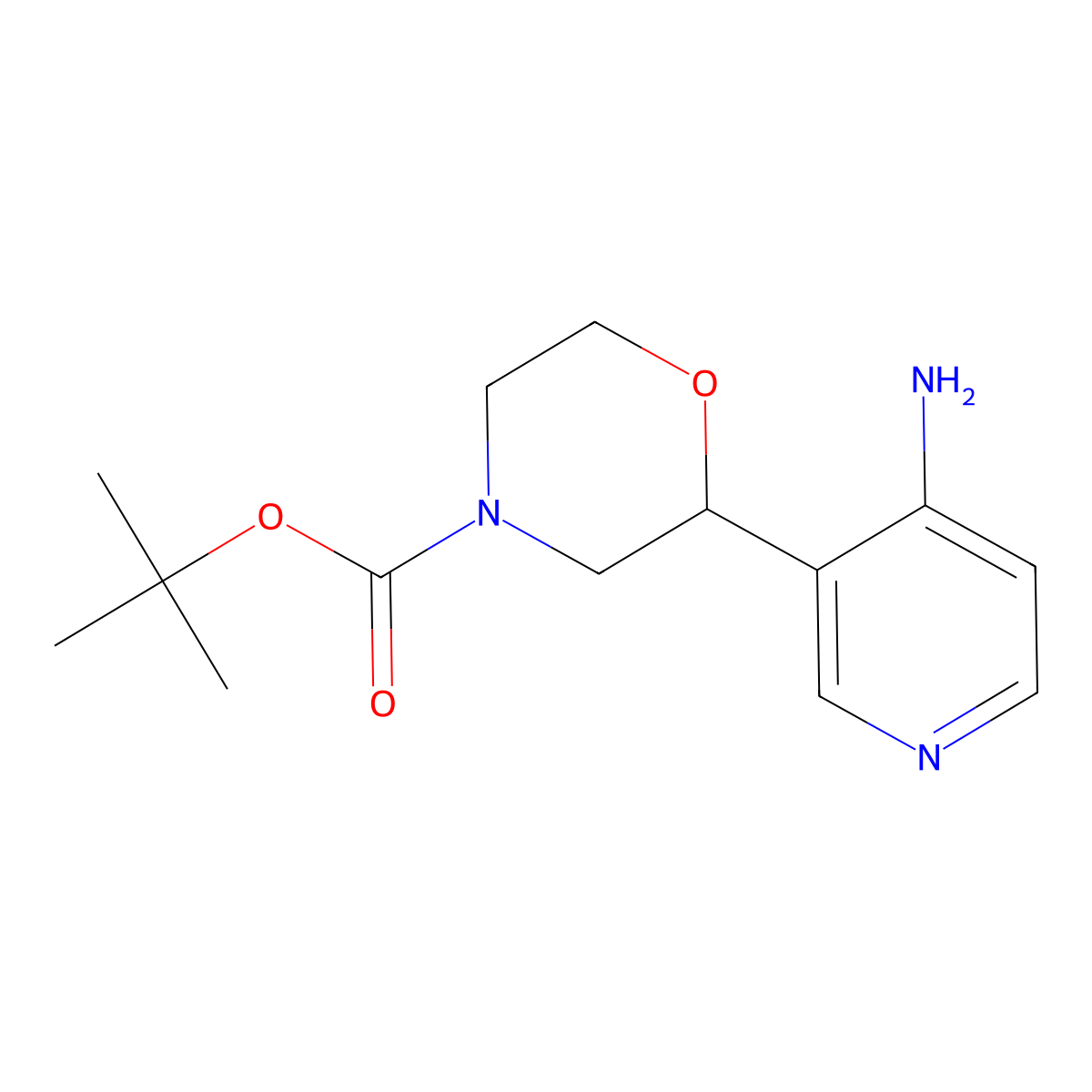 N-Boc-2-(4-Amino-3-pyridinyl)morpholine molecular structure, CAS 1622835-21-5