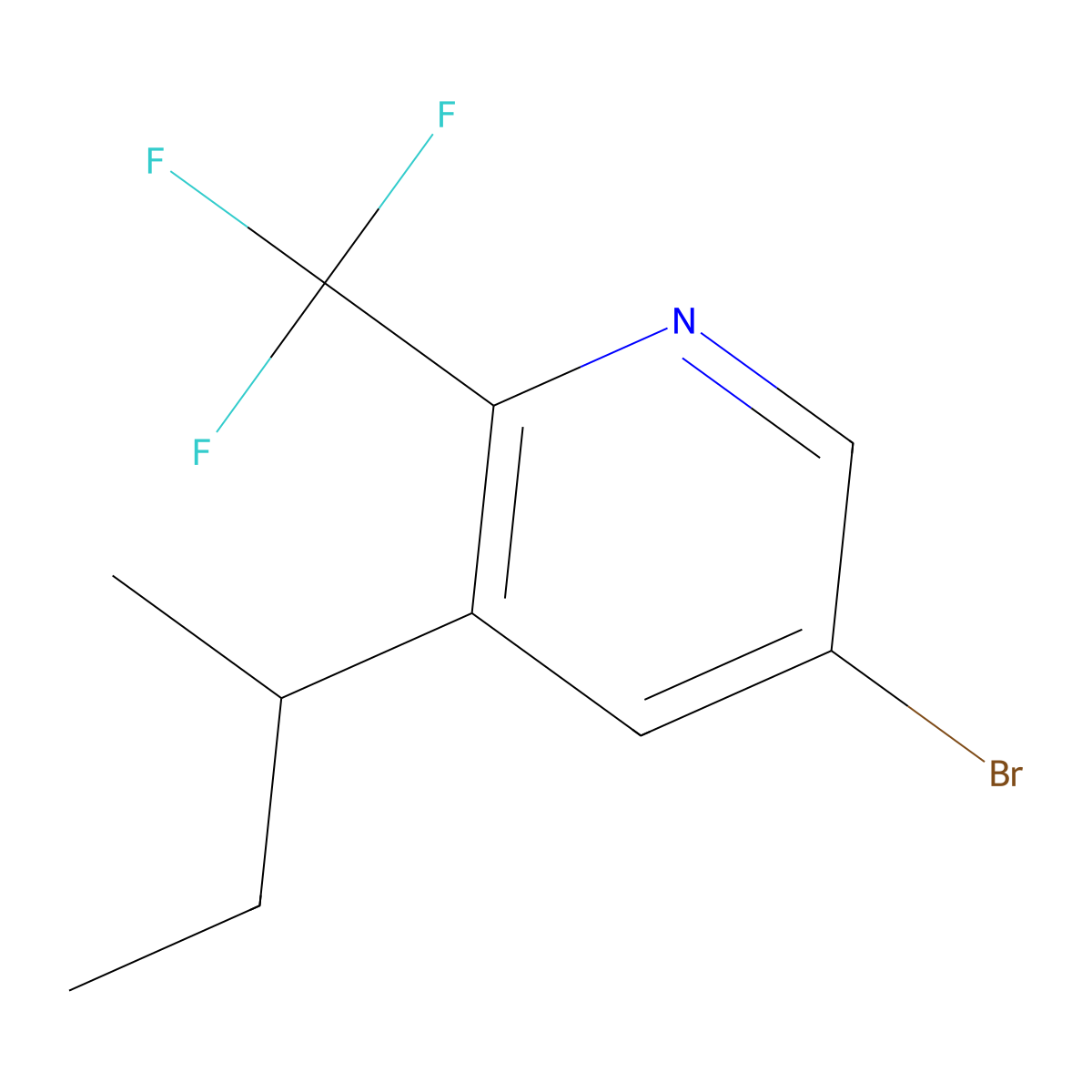 5-BROMO-3-(sec-BUTYL)-2-(TRIFLUOROMETHYL)PYRIDINE molecular structure, CAS 1622835-28-2