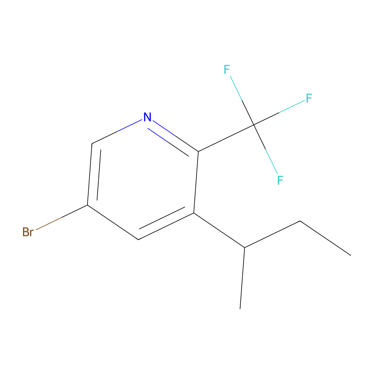 5-BROMO-3-(sec-BUTYL)-2-(TRIFLUOROMETHYL)PYRIDINE molecular structure, CAS 1622835-28-2