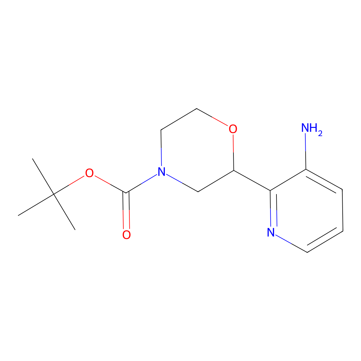 N-Boc-2-(3-Amino-2-pyridinyl)morpholine molecular structure, CAS 1622835-35-1