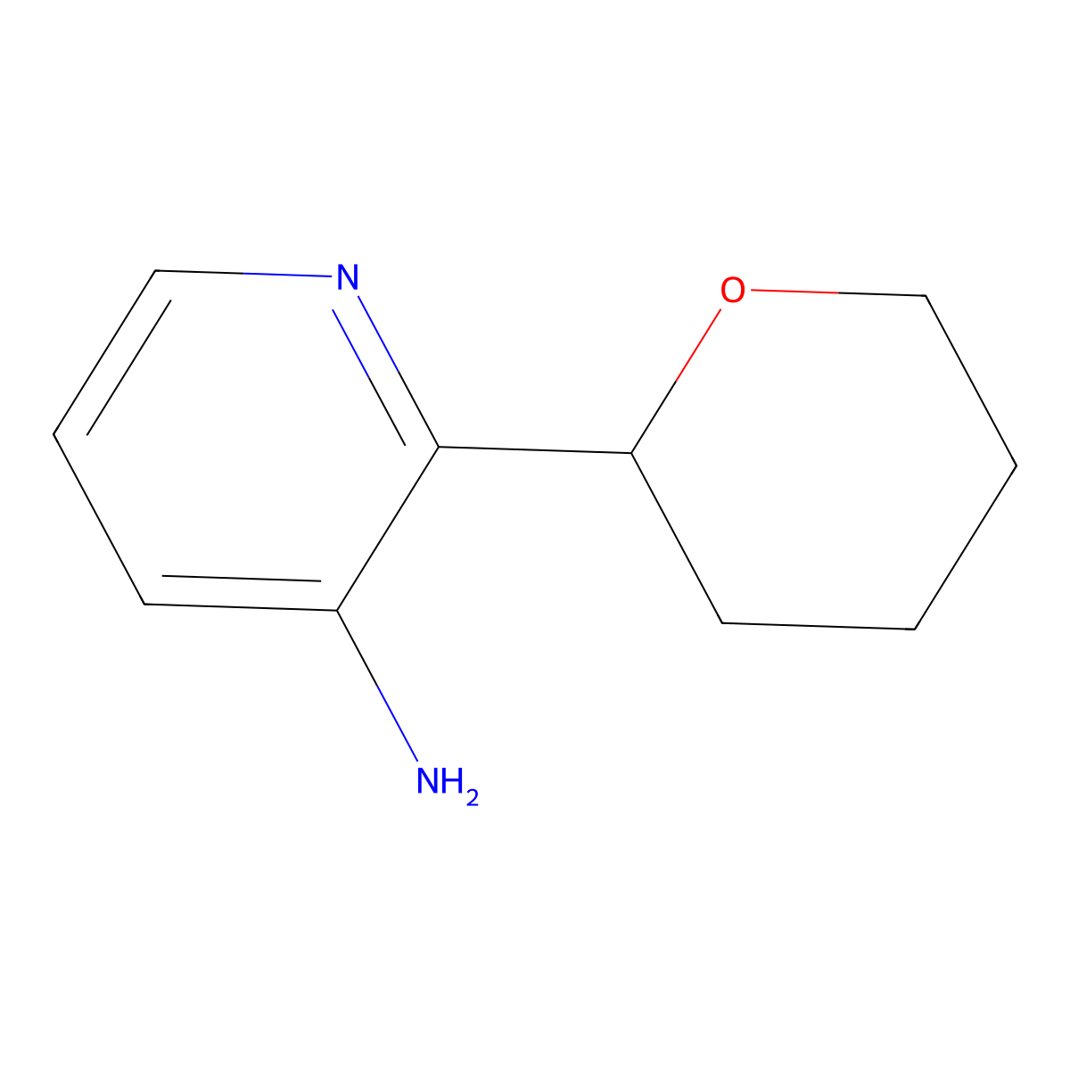 3-Amino-2-(2-tetrahydropyranyl)pyridine molecular structure, CAS 1622835-40-8
