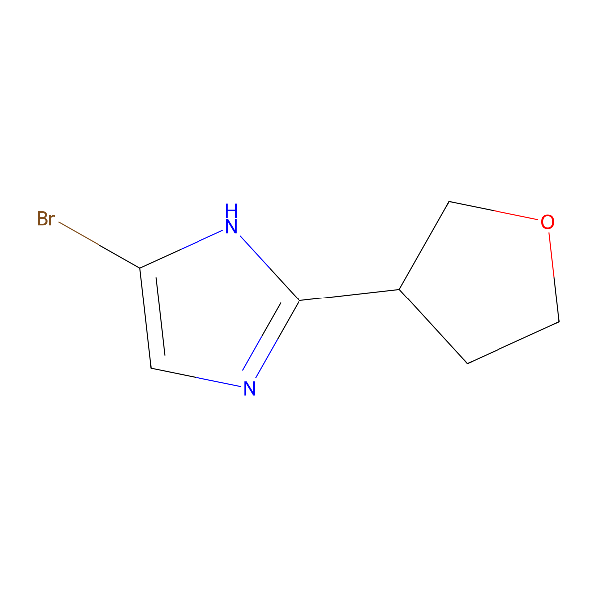 4-Bromo-2-(oxolan-3-yl)-1H-imidazole molecular structure, CAS 1622835-43-1